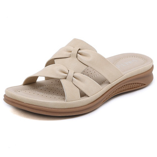shoes 5新款 欧美凉拖女跨境休闲轻便大码 复古坡跟舒适 womenZ637
