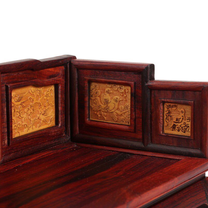 直销a石有约】红木工艺品仿明清 微缩家具 红酸枝七屏罗汉床
