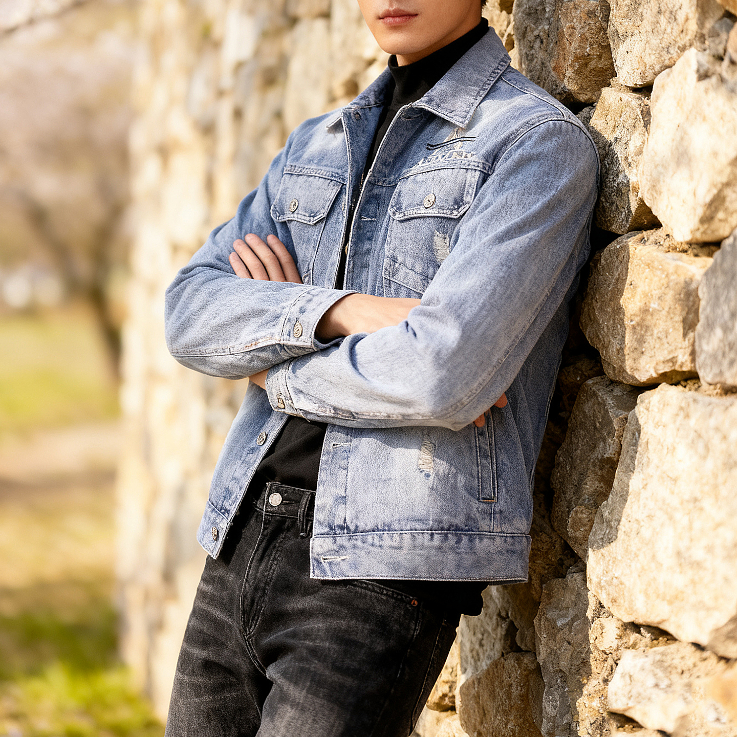 26春秋新款男士休闲牛仔外套