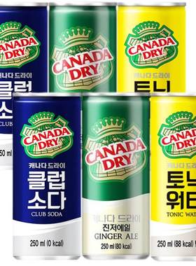 韩国产加拿大CANADA DRY生姜水250ml薄荷味苏打水 进口干姜水汽水