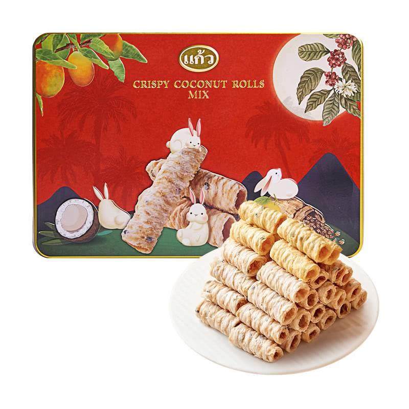 山姆代购进口卡利维什锦椰子卷糕点840g椰香脆卷休闲零食送礼盒装