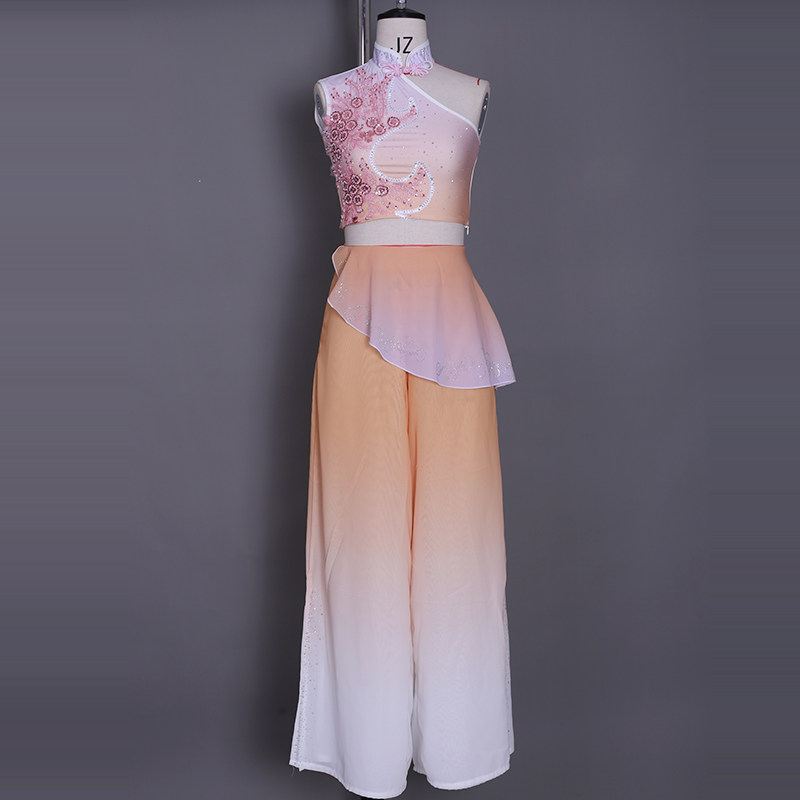 钱鼓舞服装艺考古典舞服装钱鼓舞剧目演出服胶州秧歌舞蹈服装定制图片