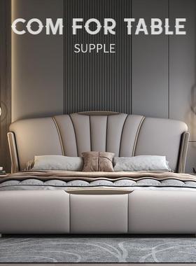 CBD家居真皮床轻奢现代简约主卧大床1.8米2米高端软包