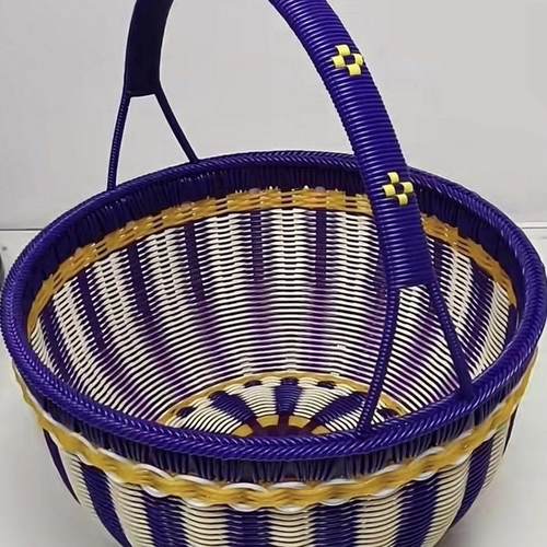 纯手工编织篮购物彷藤宠物蔬菜篮传统水果篮野餐篮储物篮