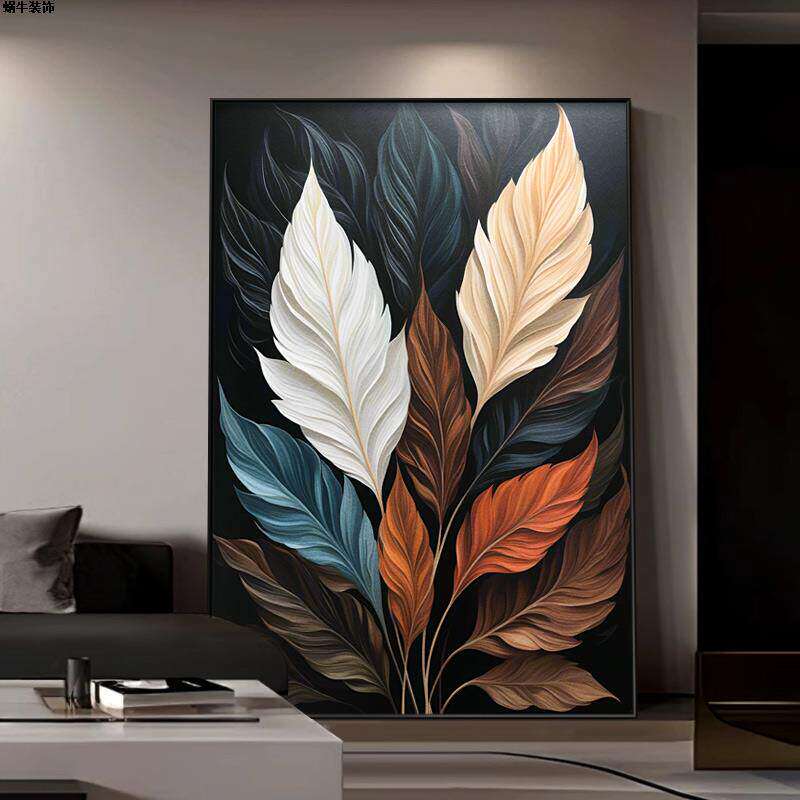 高级感客厅装饰画家大业大沙发背景墙壁画轻奢抽象砂岩入户玄关画