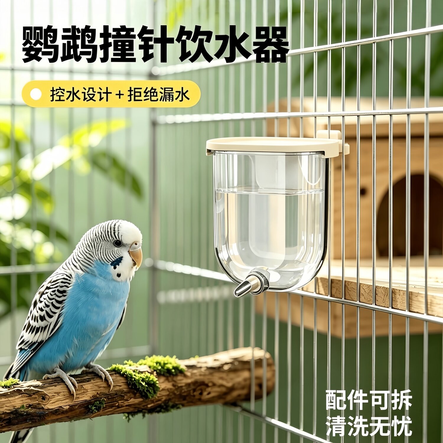 宠帮仕自动撞针鸟笼喂水器