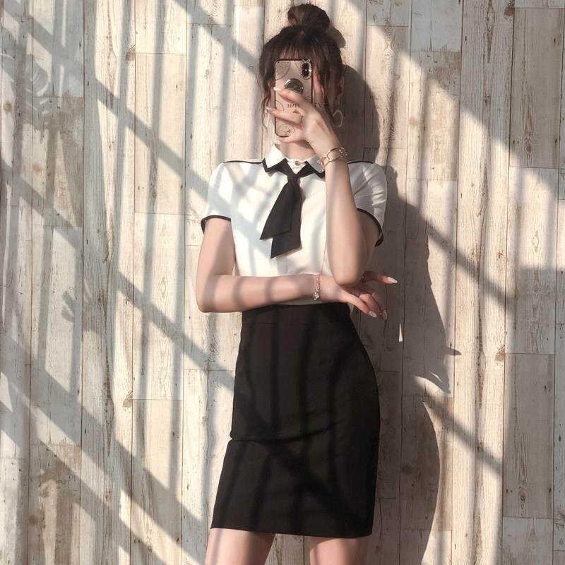 美容师工作服制服方领衬衫气质正装职业套装女夏季衬衣售楼部工装