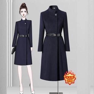 酒店前台毛呢外套女冬季保暖羊毛大衣职业工装高端案场客服工作服