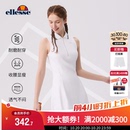 ellesse小贝壳官方秋季 运动网球裙半拉链POLO领羽毛球连衣裙女
