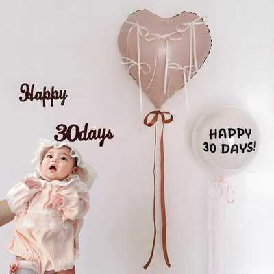 满月布置道具生日快乐仪式感芭蕾风气球婴儿女童100天氛围感装饰