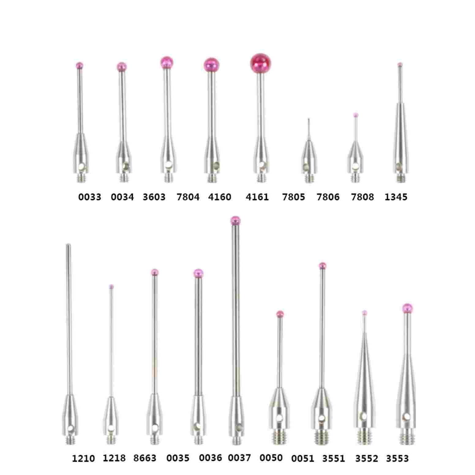 三坐标测针测头三次元测针0.5/1.0/球头红宝石测头测针M2M3