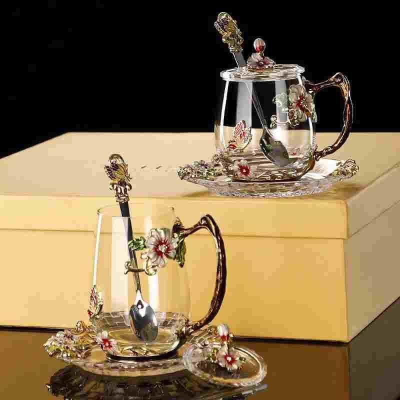 珐琅彩水杯家用早餐杯2024新款女高颜值玻璃杯办公室花茶杯子礼品,纺织面料/辅料/配套,服装加工设备,淘宝优惠券,粉丝福利购,淘宝优惠卷