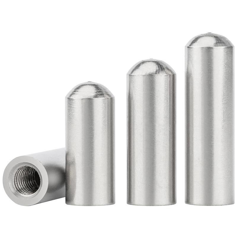 不锈钢内螺纹圆头圆柱销空心销内牙带孔销子定位销M4M5M6M8M10M12