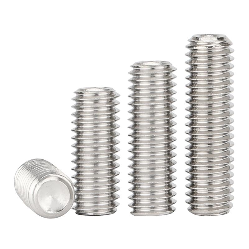 304不锈钢无头紧定螺钉凹端内六角螺丝机米顶丝止付M3M4M5M6M8M12