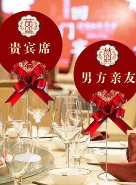 结婚席位卡男方婚宴签到台卡婚礼嘉宾座位卡号牌桌卡婚庆用品大全