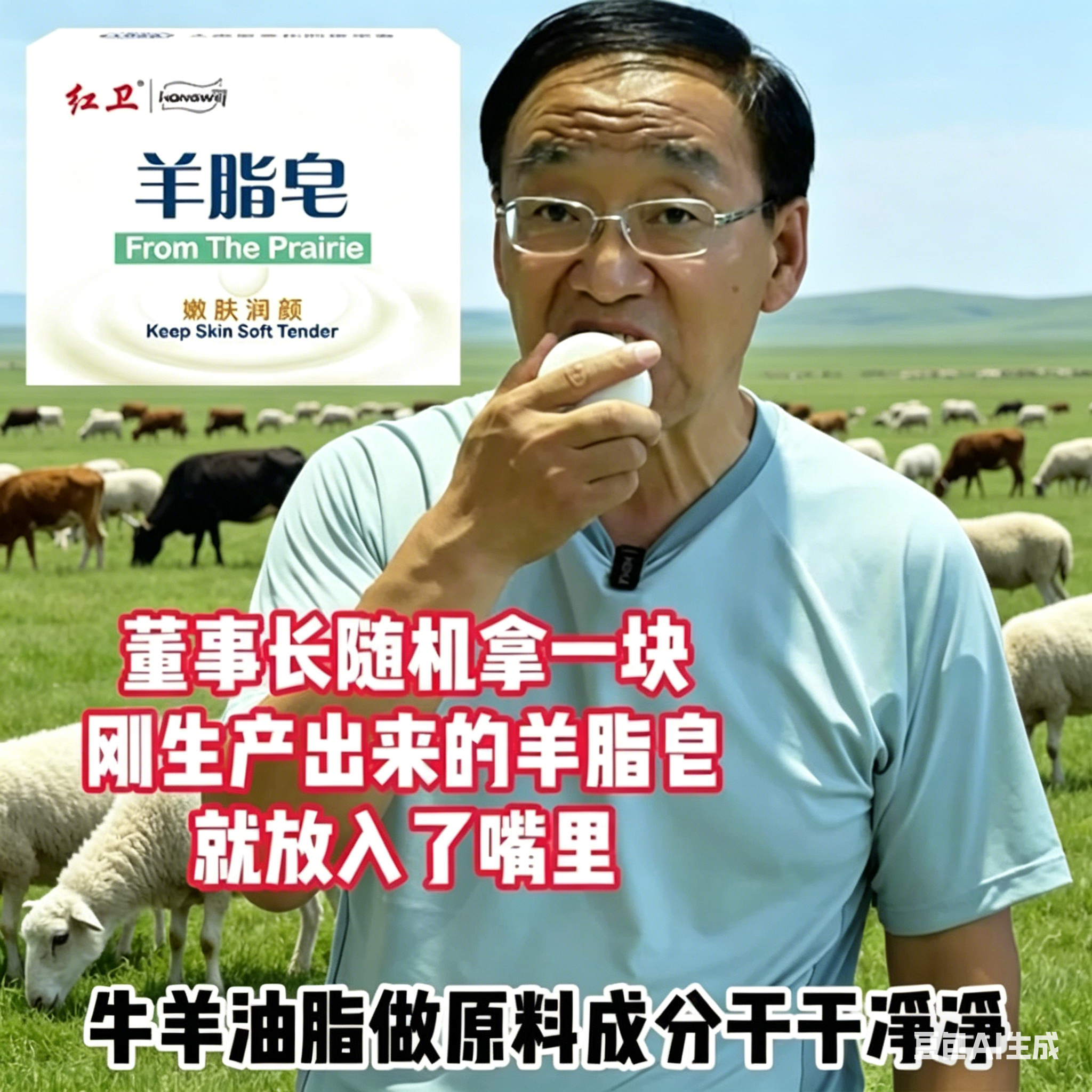 红卫羊脂皂官方旗舰店正品内蒙古草原天然润颜保湿香皂洗颜净肤