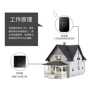 自发电门铃无线j家用门铃远距离三拖三不用电池老人呼叫器大板