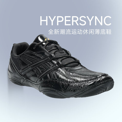 ASICS亚瑟士HYPERSYNC男女潮流休闲鞋黑色薄底百搭日常通勤运动鞋