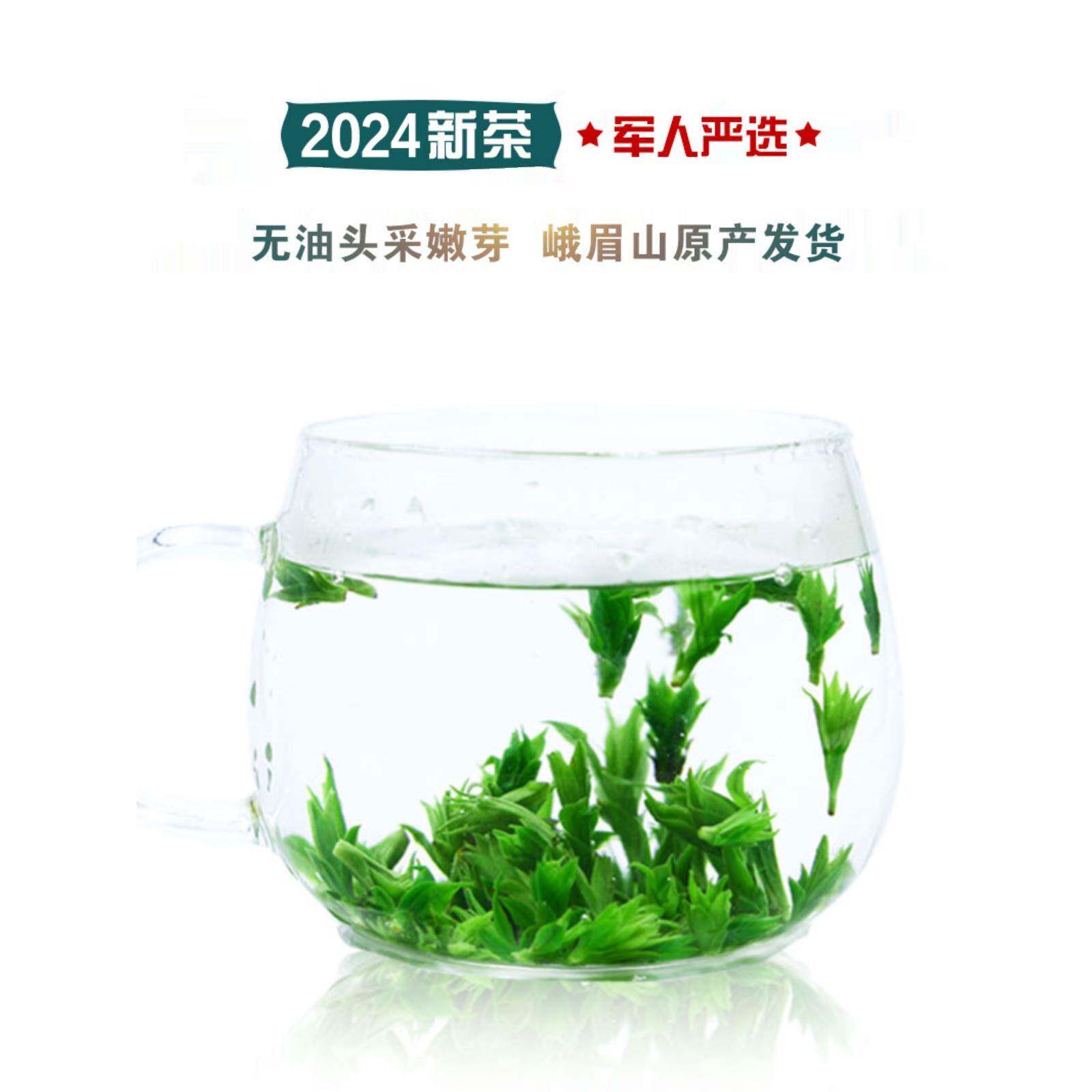 峨眉山普贤茶 2024新茶小叶苦丁茶青山绿水特级无油嫩芽茶叶包邮