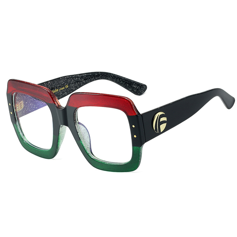 网红防蓝光眼镜 Women's big frame anti-blue glasses flat mirr