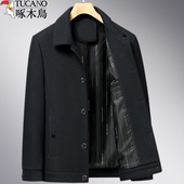 外套商务夹克衫 春秋季 薄款 啄木鸟中年男士 中老年人爸爸装 爷爷褂子