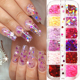 box Mixed 速发12 Nail Heart Col Laser Sequ Love Grids Butfly