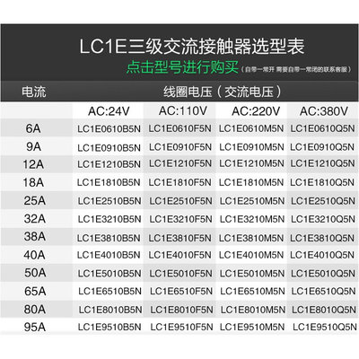 。施耐德0901交流接触器LC1E1210M5N 18/25/32/38/40/50/65/80/95