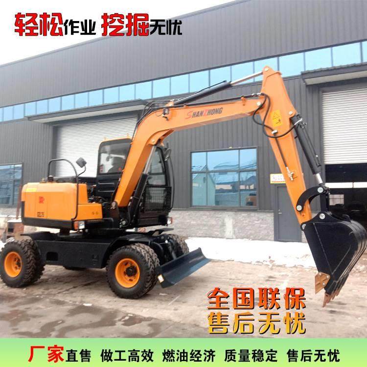 海南7吨轮式挖掘机厂家轮胎挖掘机 小型挖掘机