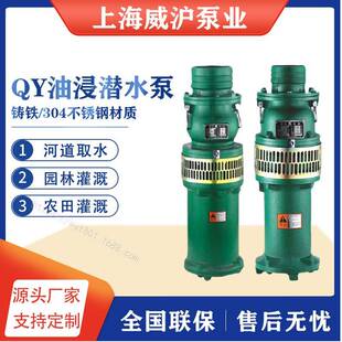 QY油浸泵三相高扬程大流量油浸式潜水泵喷泉深井取水农田灌溉水泵