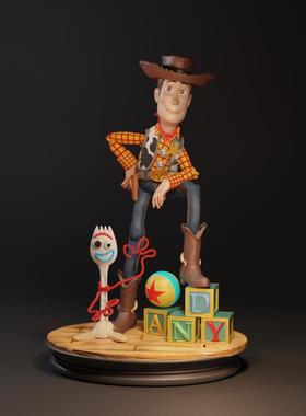 胡迪Woody And Forky玩具总动员3D打印模型文件STL数据图纸高精度