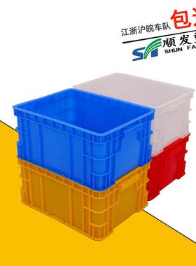 顺发塑业供应湖北武汉400-200箱 带平盖塑料工具箱 塑胶箱周转箱