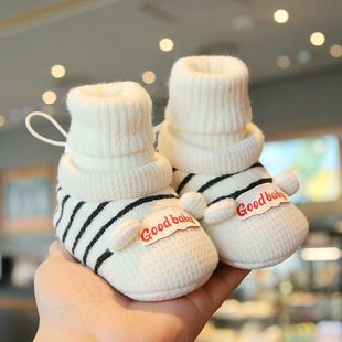 软底鞋 子6到12个月冬天加厚保暖棉鞋 袜婴儿鞋 小月龄宝宝外出鞋