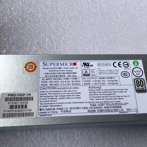 【议价】原装拆机超微SUPERMICRO PWS-742P-1R 8