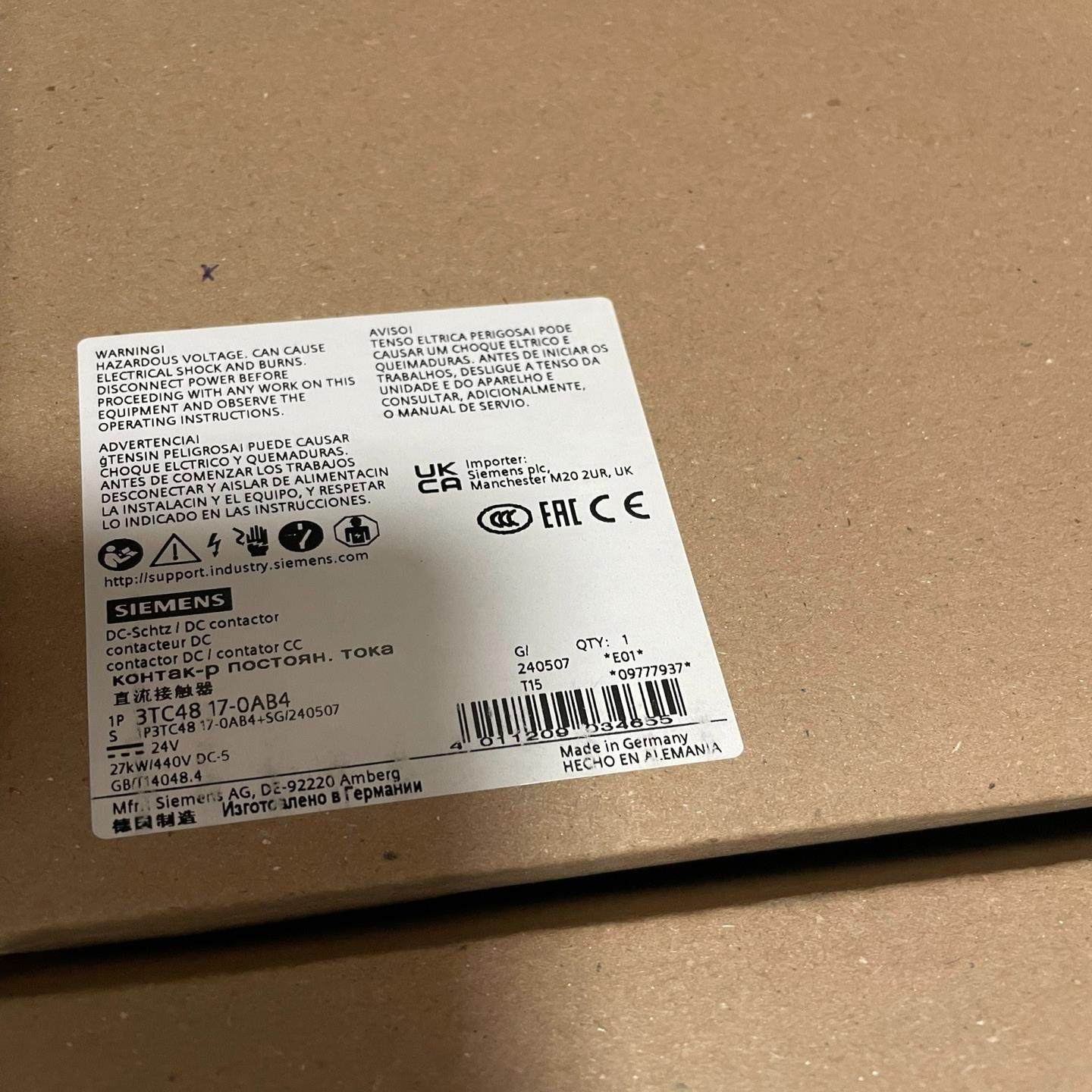 【议价】3TC4817-0AB4  接触器尺寸 42 极 DC