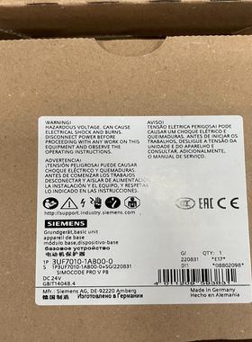 【议价】3UF7010-1AB00-0  基础设备 SIMOCODE