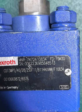 【议价】3-89 Rexroth 力士乐液压缸7472A10834，