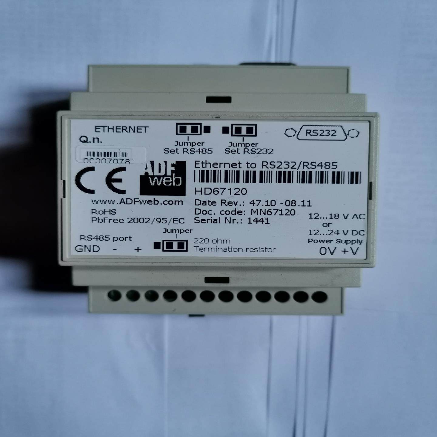 【议价】ADF Web HD67120 ETHERNET TO RS