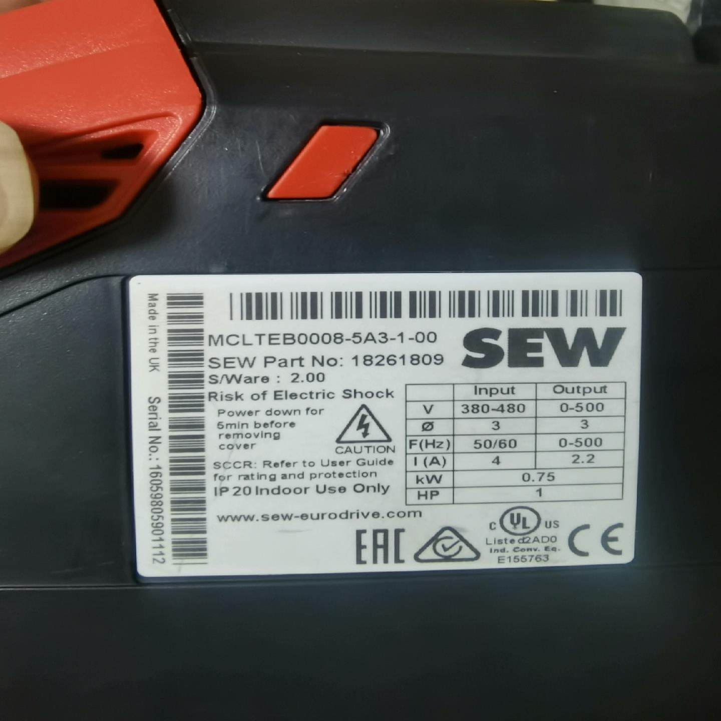 【议价】SEW变频器MCLTEB0008-5A3-1-00全新原装议