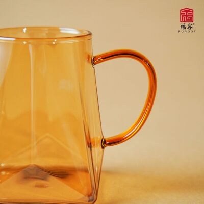 FUROOT/福容星钻杯香槟金300ml高档高硼硅耐热高温玻璃水杯