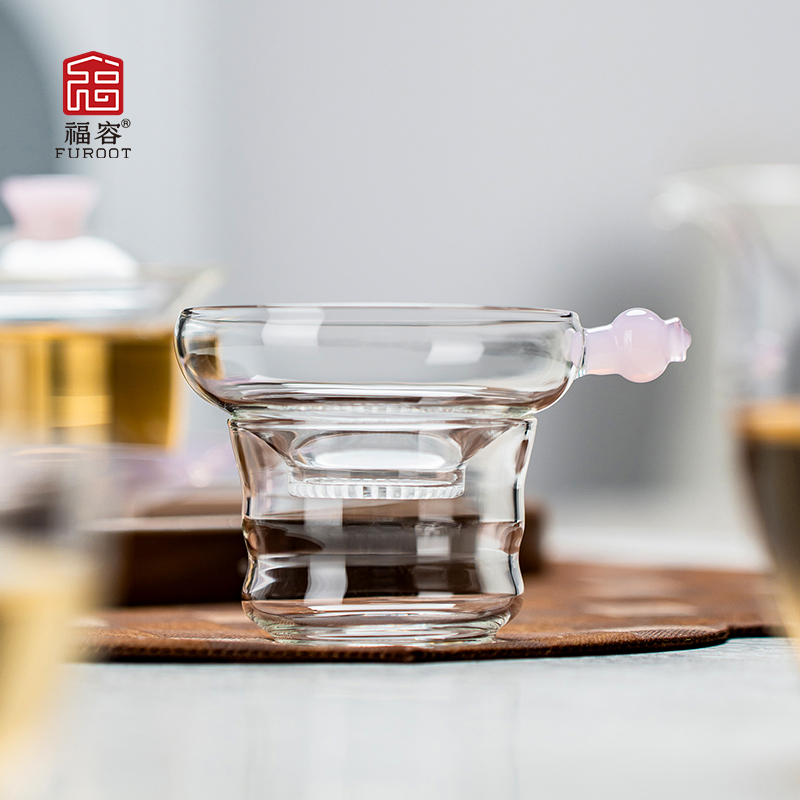 福容润茗茶滤套组高硼硅玻璃茶叶过滤器茶具配件茶水分离泡茶神器