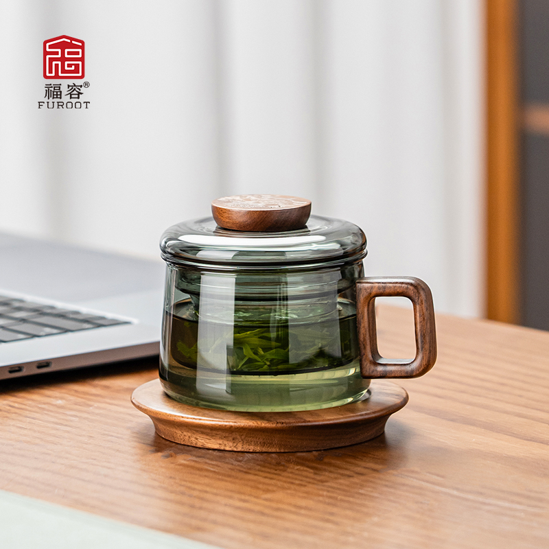 福容办公杯泡茶杯咖啡杯茶水分离