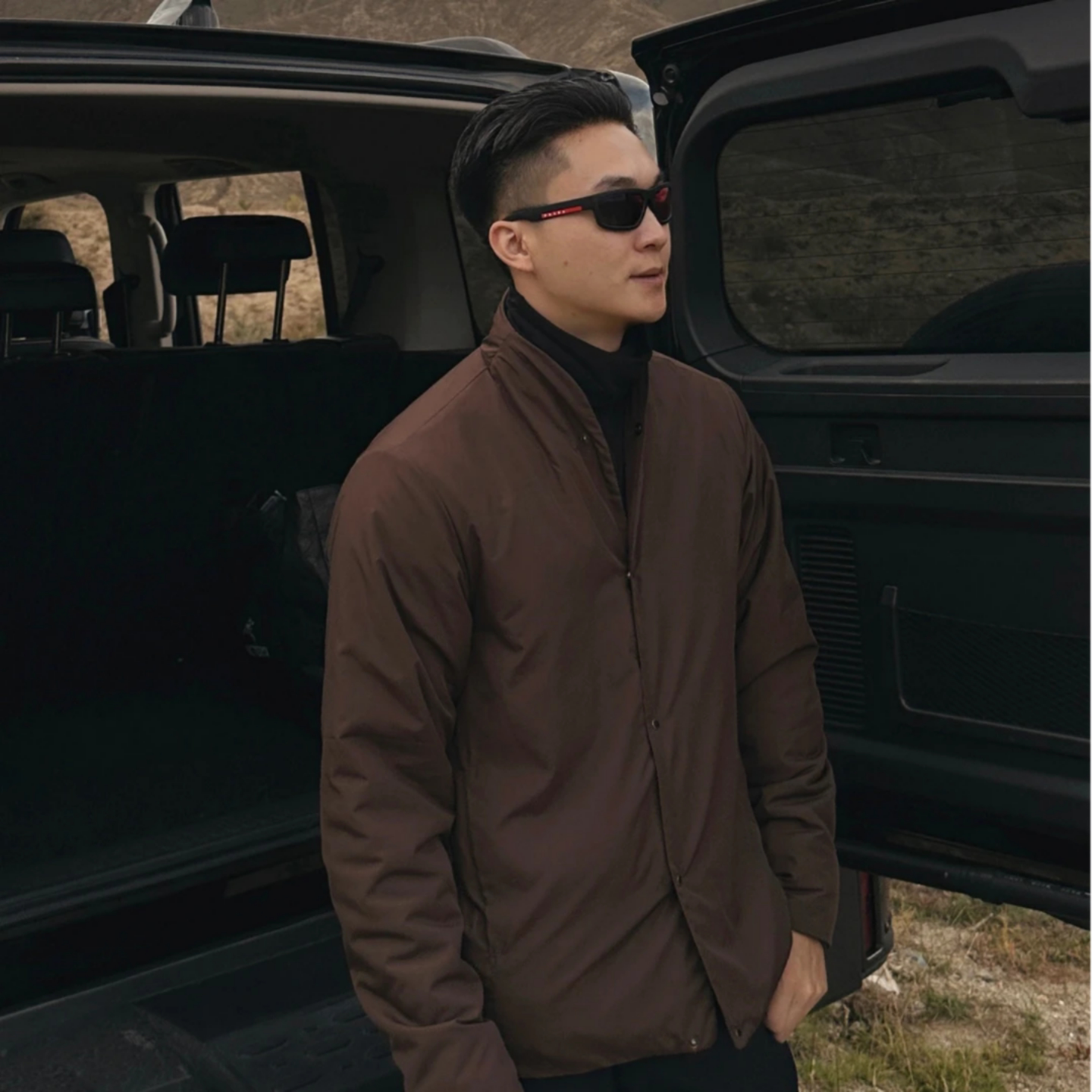 冬季新款男士通勤保暖解构立领棉服外套时尚简约百搭韩系高级休闲