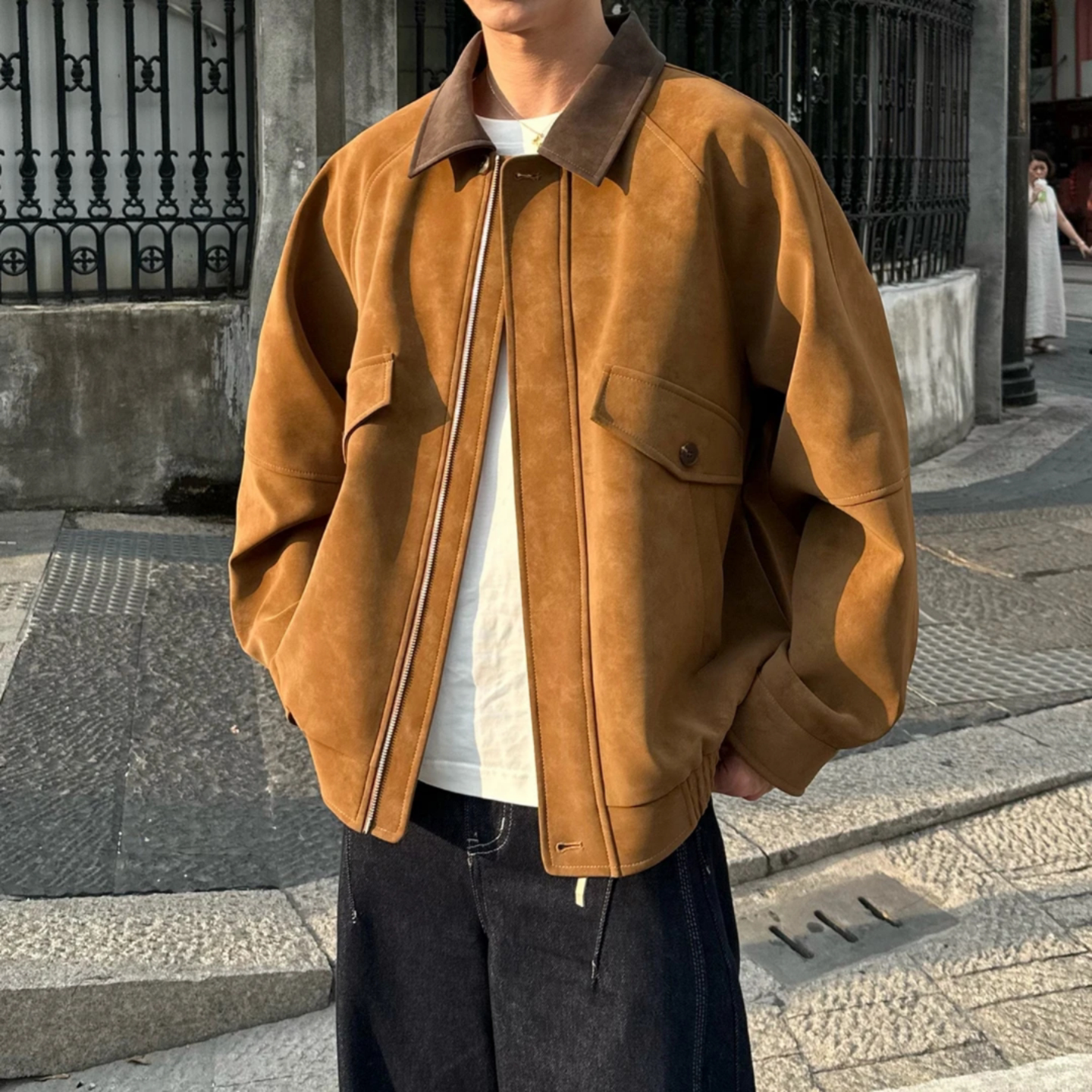 秋季新款男士翻领夹克潮流高品质