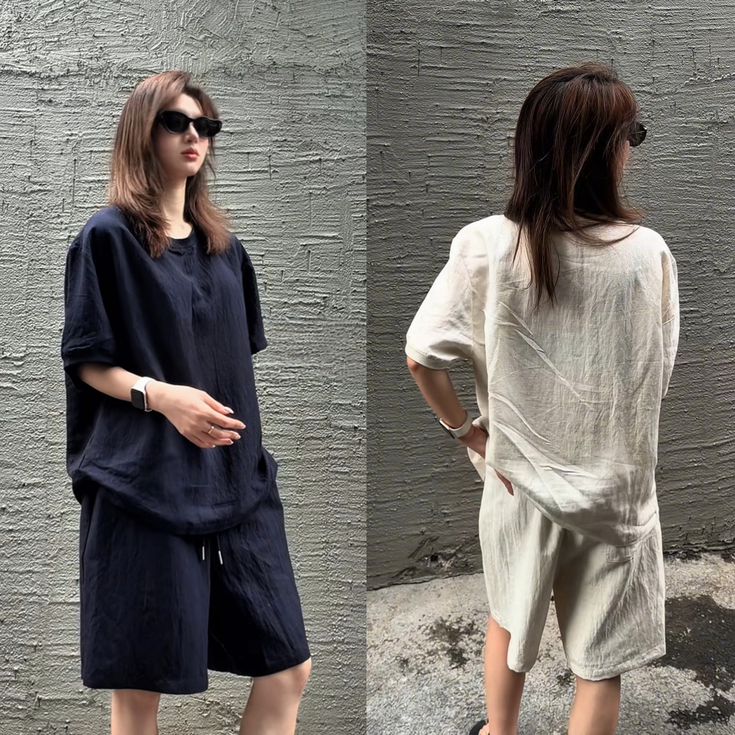 男士夏季时尚简约港风青两件套