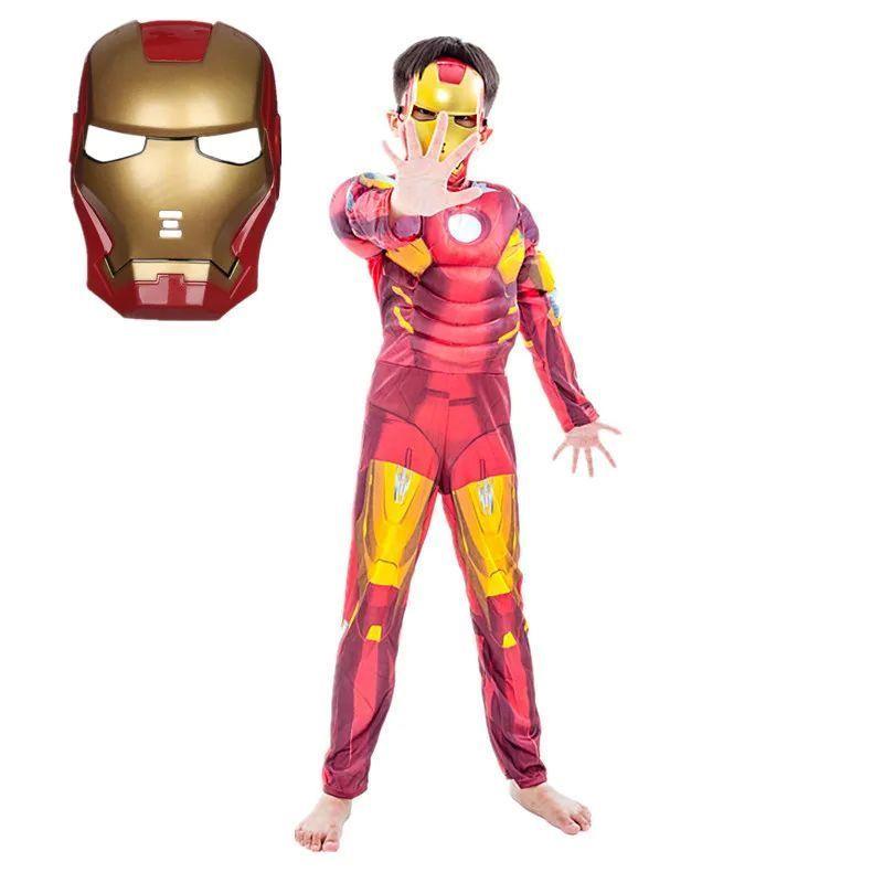 Child Iron Man Cosplay Costume Boy Fantasy Superhero Muscle