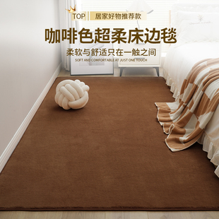 采萱冬天咖啡色地毯卧室床边毯房间满铺家用垫子客厅茶几短绒地垫