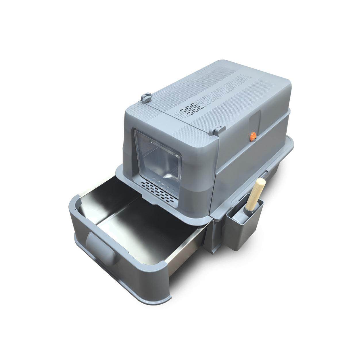 抽屉式全封闭不高锈钢猫砂盆抽拉加DUF防外猫厕大所容溅量猫砂盆