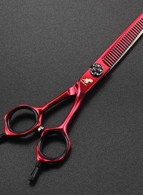 XY1高档A字.寸红色美0发剪理剪发平剪牙剪打薄756剪6美发专用