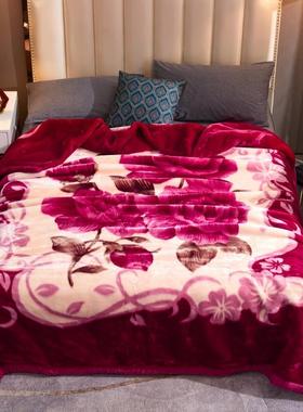 IFS?双层加厚秋冬拉舍尔季毯冬季沙发毯学单人午睡加生绒毯婚毛庆