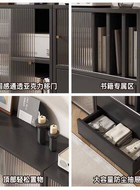 防尘书架家客风厅自由组合置物落架中BJU用古储物柜靠墙收纳柜地